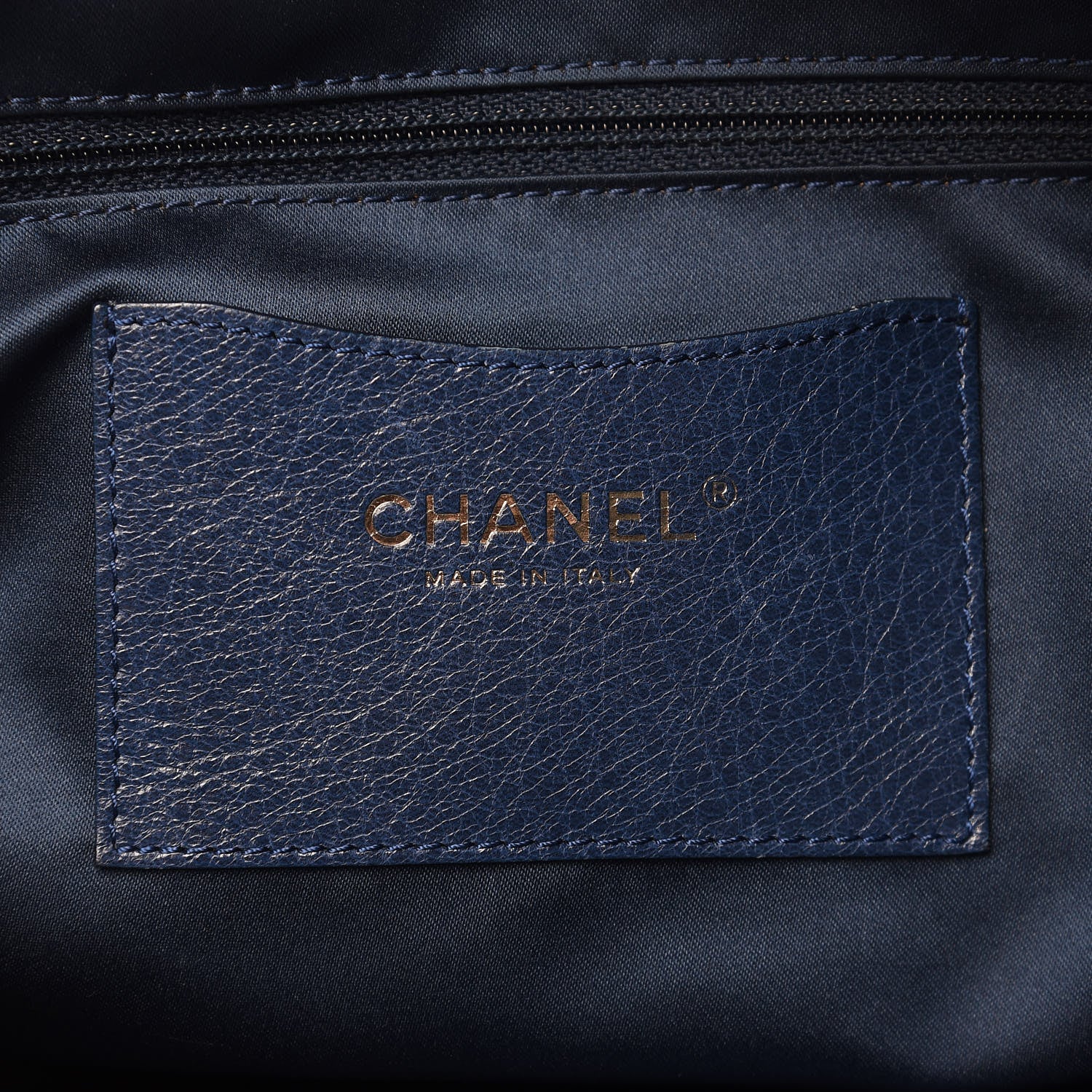 Chanel Glazed Calfskin Stitched XL On The Road Flap Blue 6 of 15