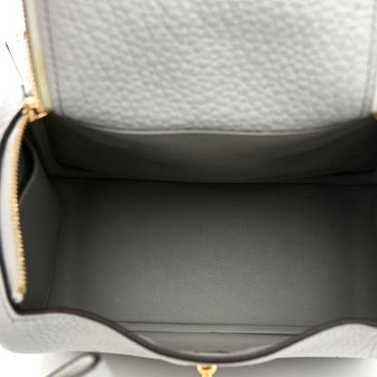 Hermes Taurillon Clemence Mini Lindy 20 Bleu Pale 5 of 10