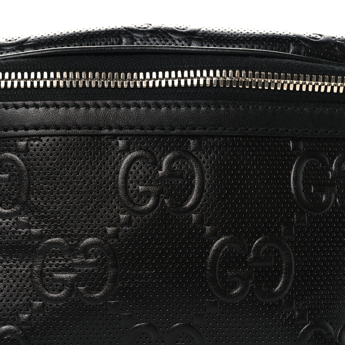 Calfskin GG Tennis Embossed Belt Bag Black