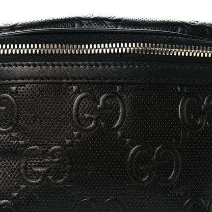 Gucci Calfskin GG Tennis Embossed Belt Bag Black 8 of 10