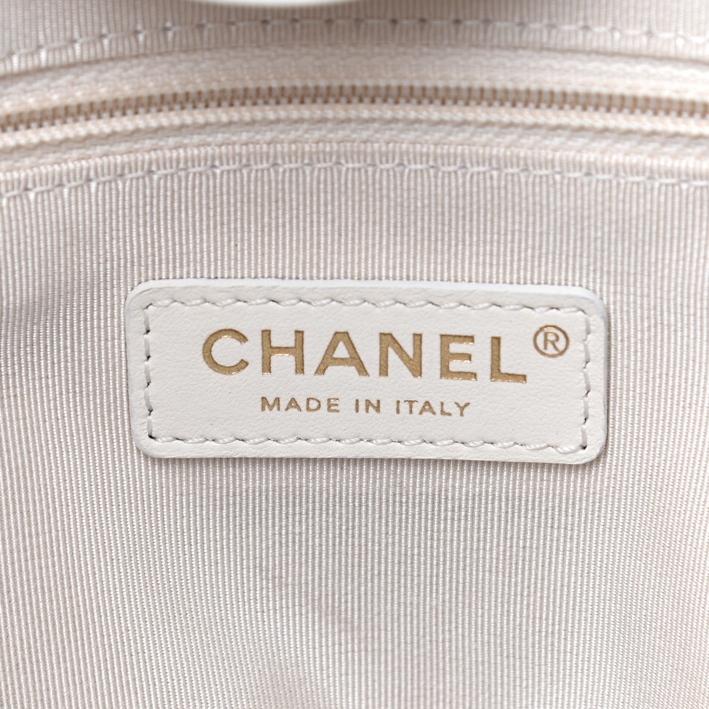 Aged Calfskin Medium Charms Deauville Tote White