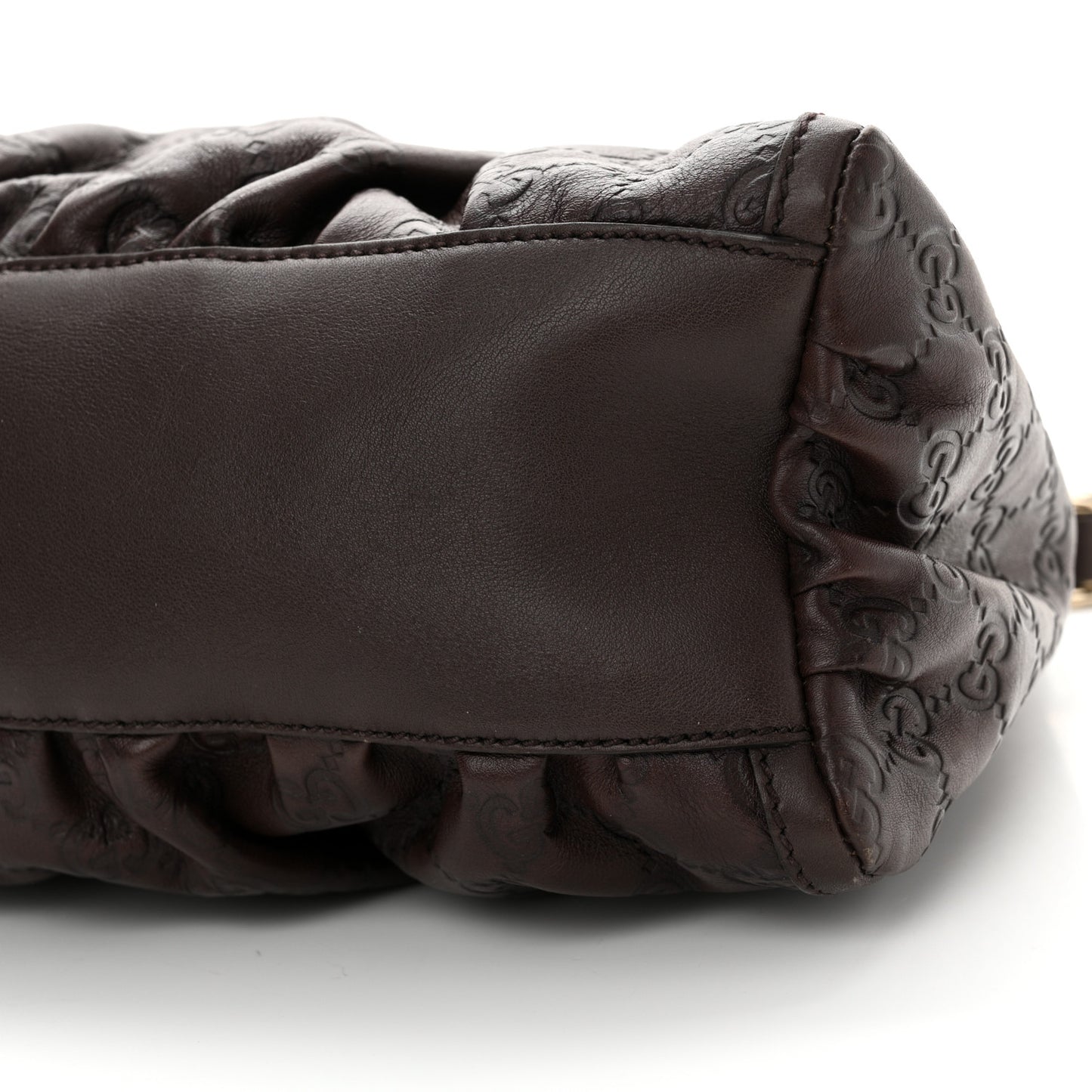 Guccissima Small D Gold Ring Shoulder Bag Chocolate Brown