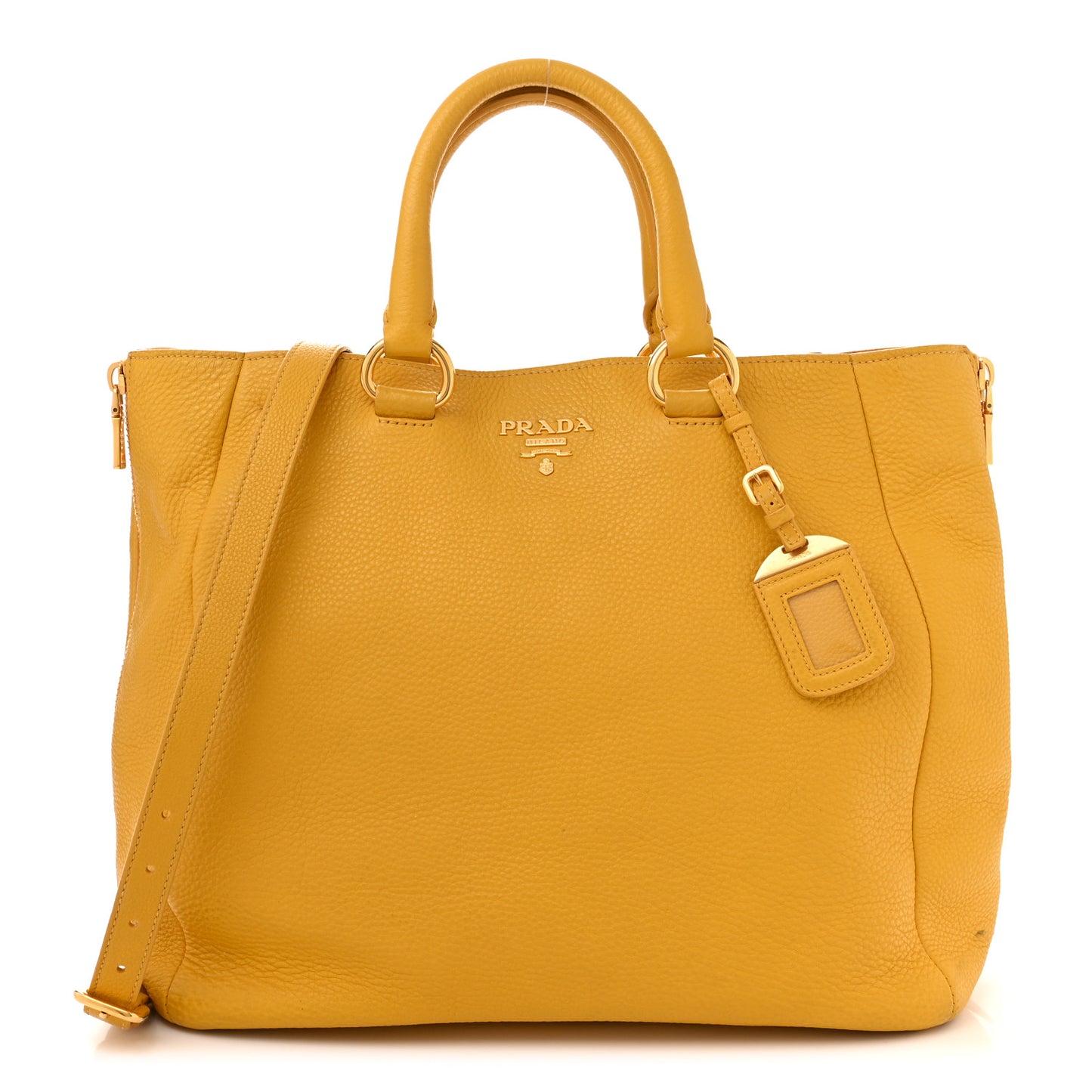 Vitello Daino Side Zip Tote Mimosa