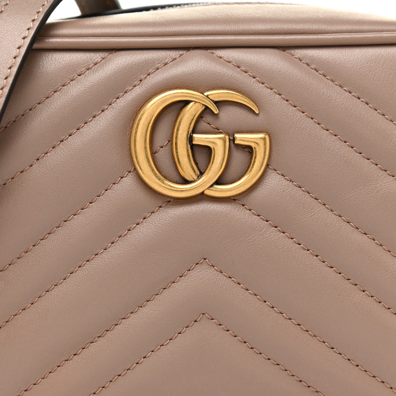 Gucci Calfskin Matelasse Mini GG Marmont Chain Shoulder Bag Porcelain Rose 8 of 10