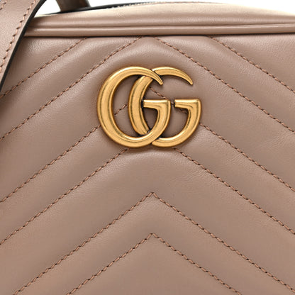 Gucci Calfskin Matelasse Mini GG Marmont Chain Shoulder Bag Porcelain Rose 8 of 10