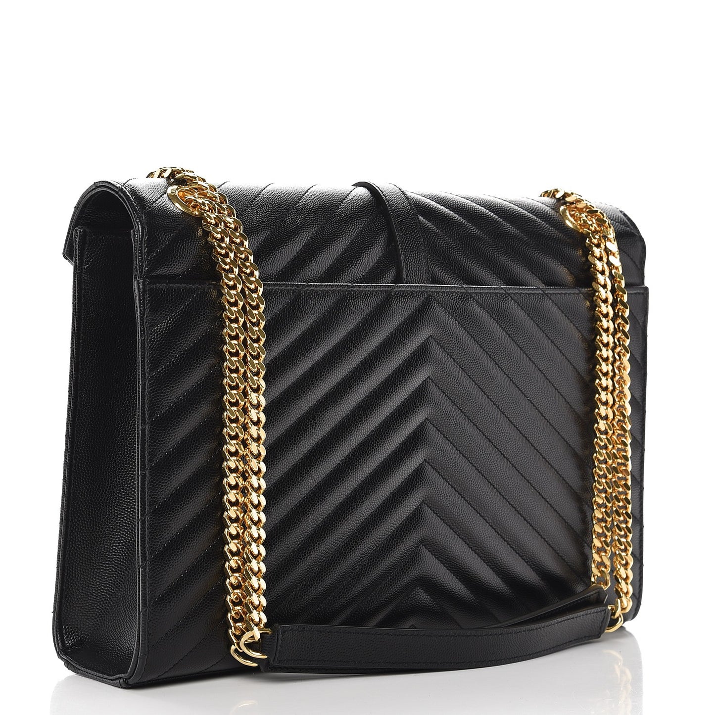 Grain De Poudre Matelasse Chevron Large Monogram Satchel Black