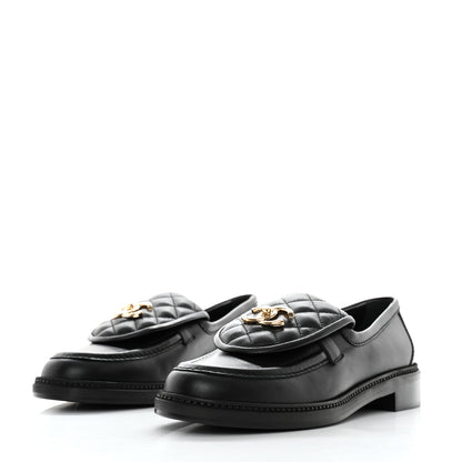Chanel Lambskin Quilted CC Turnlock Loafers 39.5 Black 3 of 9