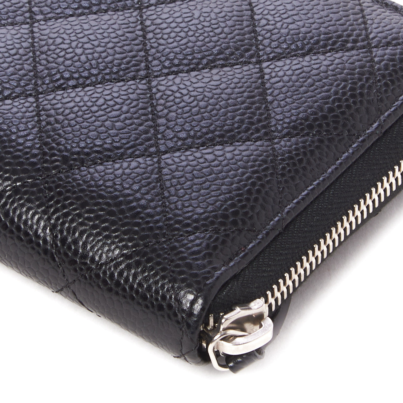 Chanel Caviar Quilted Large Gusset Zip Around Wallet Black 4 of 11