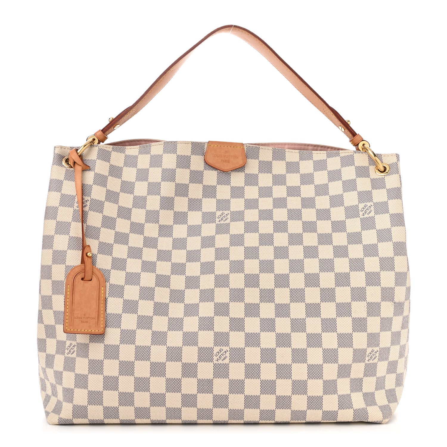 Louis Vuitton Damier Azur Graceful MM Rose Ballerine 1 of 9