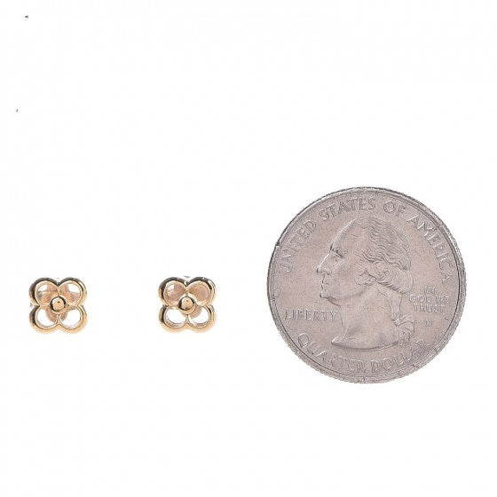 Brass Flower Full Stud Earrings Gold