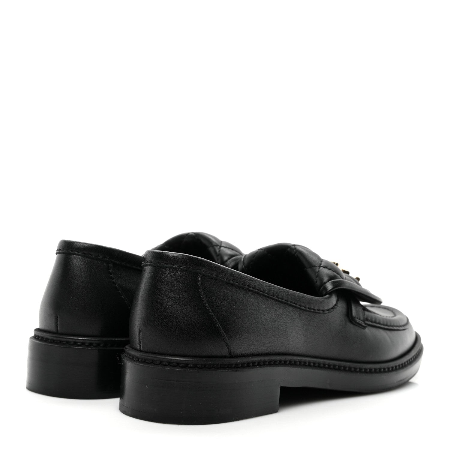 Chanel Lambskin Quilted CC Turnlock Loafers 37 Black 4 of 10
