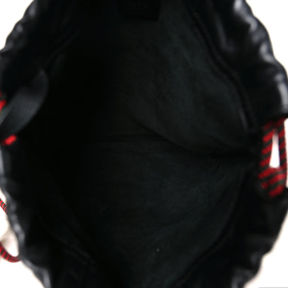 Gucci Calfskin Logo Drawstring Backpack Black 5 of 10