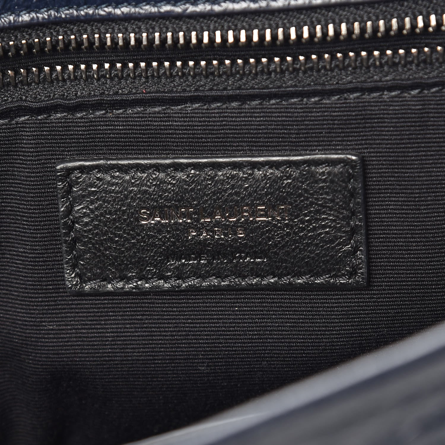 Saint Laurent Crinkled Calfskin Matelasse Monogram Large Niki Chain Satchel Deep Marine 6 of 8