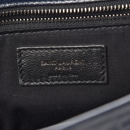 Saint Laurent Crinkled Calfskin Matelasse Monogram Large Niki Chain Satchel Deep Marine 6 of 8