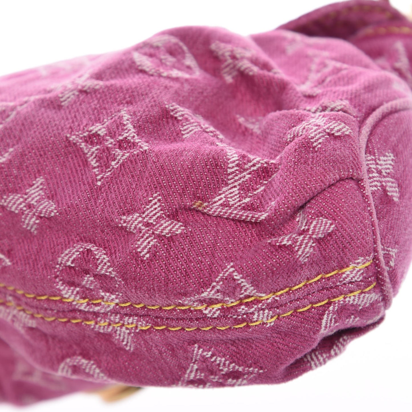Monogram Denim Mini Pleaty Fuchsia
