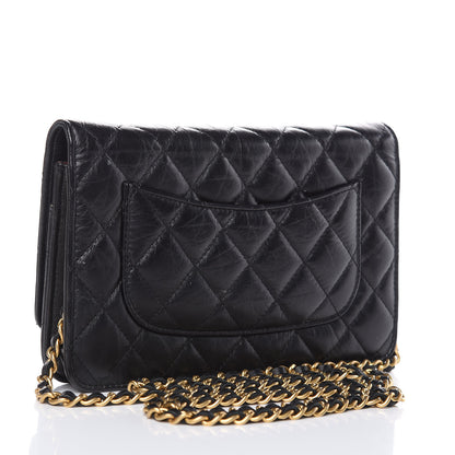 Chanel Aged Calfskin Quilted Reissue Wallet On Chain WOC Black 3 of 14