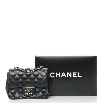 Chanel Lambskin Quilted Mini Square Flap Black 8 of 8