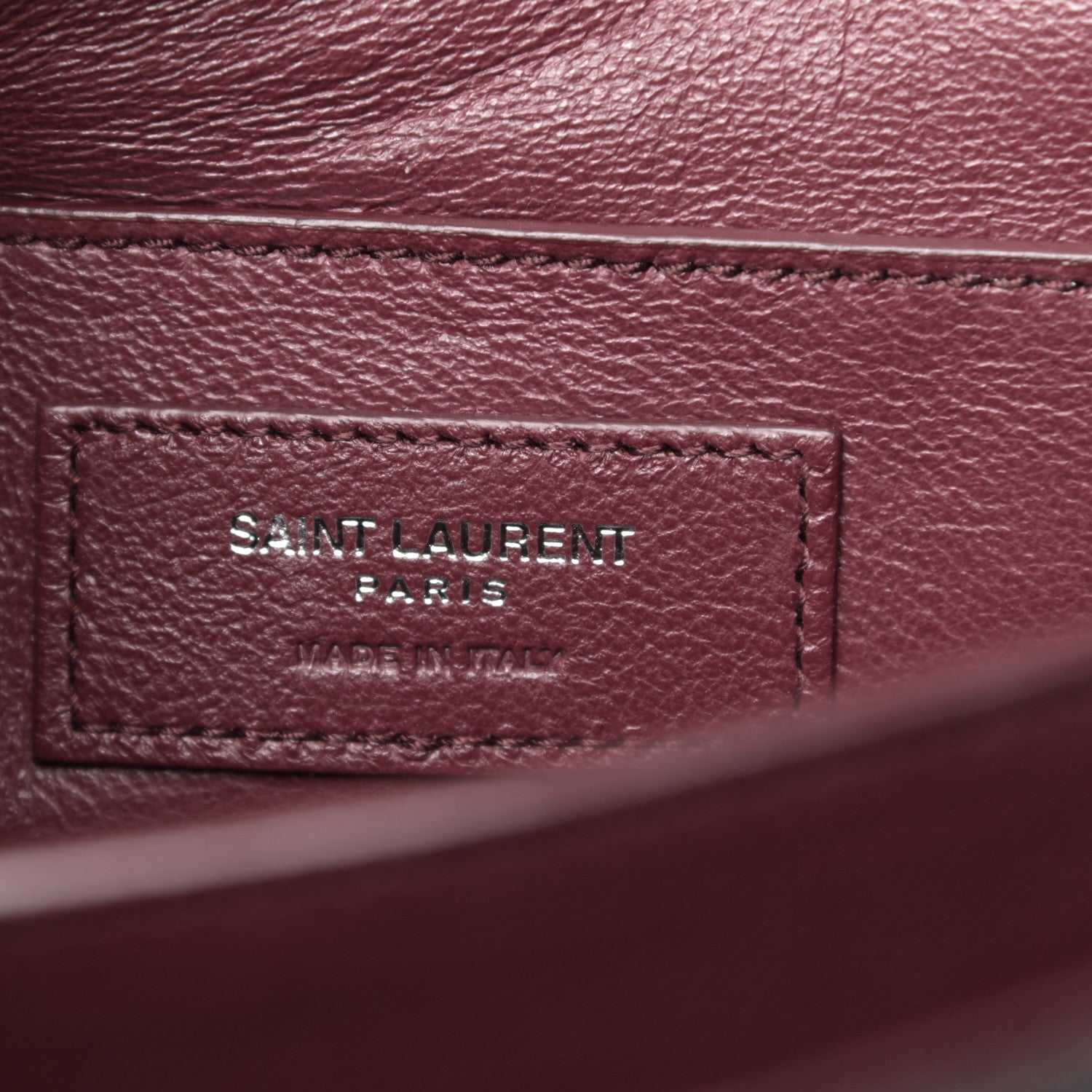 Saint Laurent Calfskin Crocodile Embossed Medium Classic Monogram Cassandra Top Handle Black Rouge Legion 6 of 8