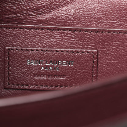 Saint Laurent Calfskin Crocodile Embossed Medium Classic Monogram Cassandra Top Handle Black Rouge Legion 6 of 8