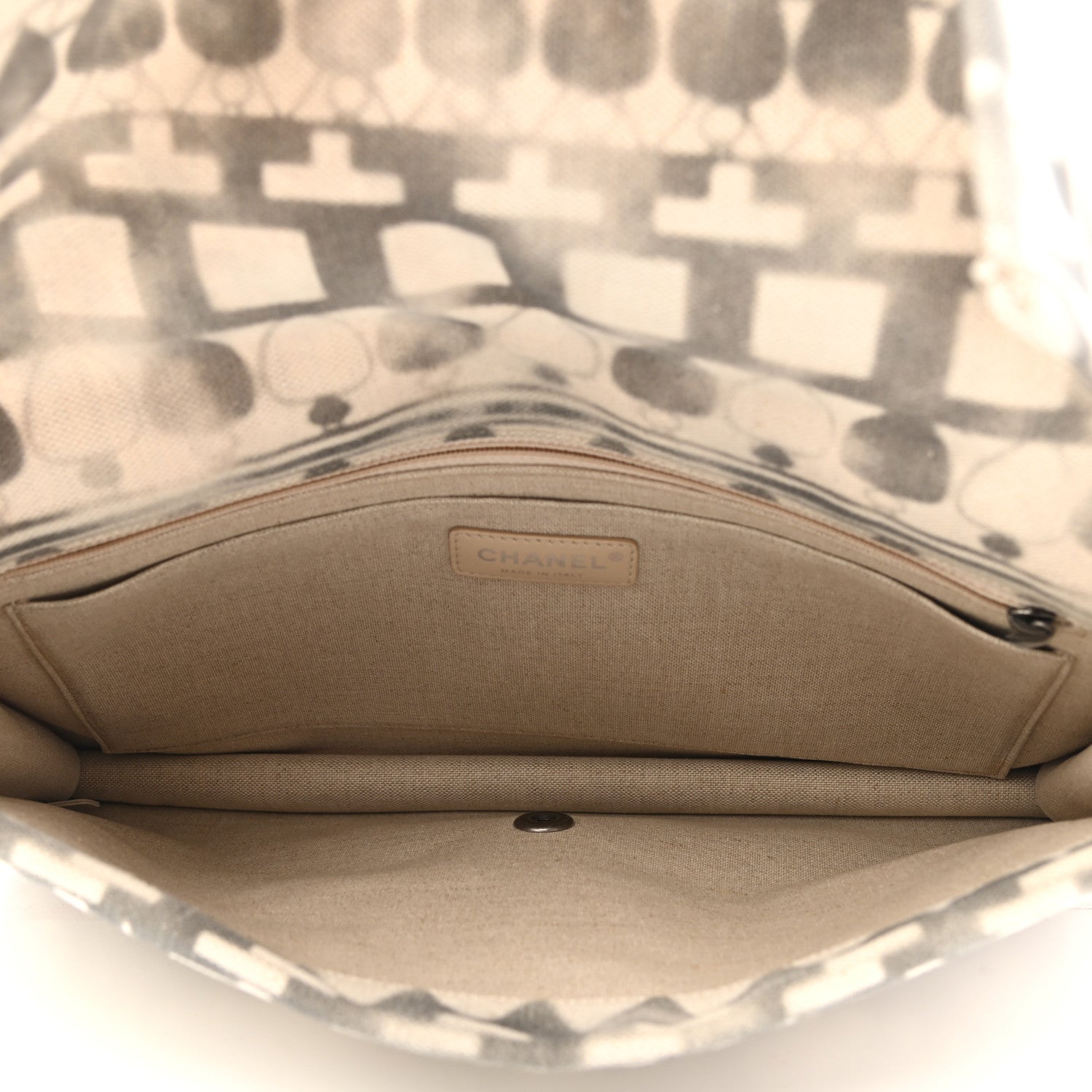 Chanel Canvas Iliad Flap Clutch Beige 5 of 9