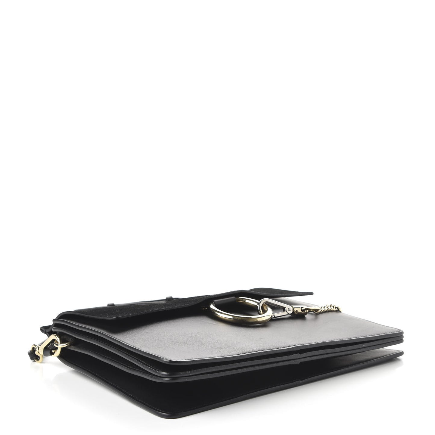 Suede Calfskin Medium Faye Shoulder Bag Black