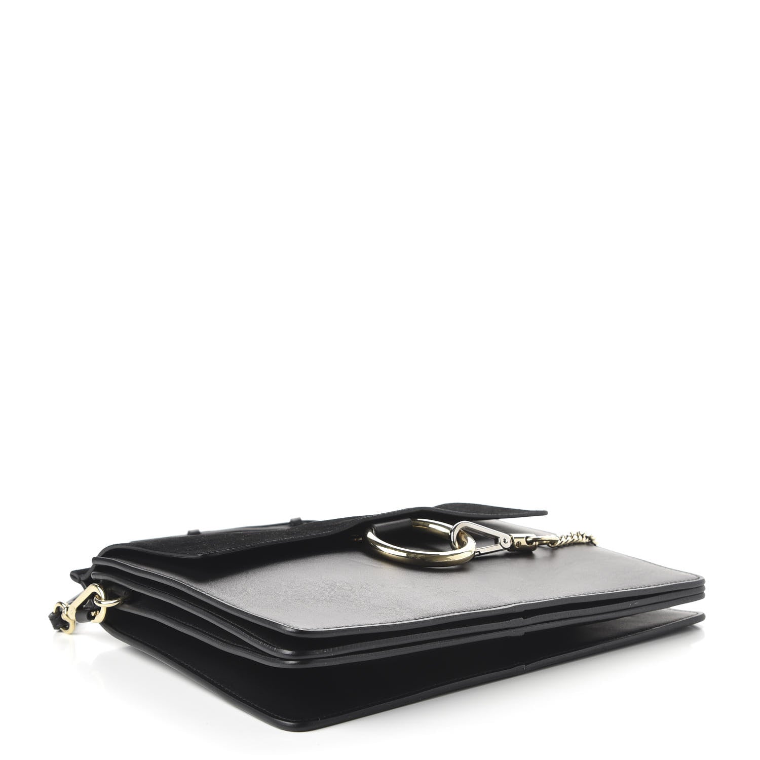 Chloe Suede Calfskin Medium Faye Shoulder Bag Black 4 of 10