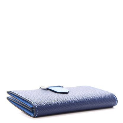 Hermes Epsom Bi Color Bearn Card Holder Wallet Paradise Bleu Sapphire 4 of 9