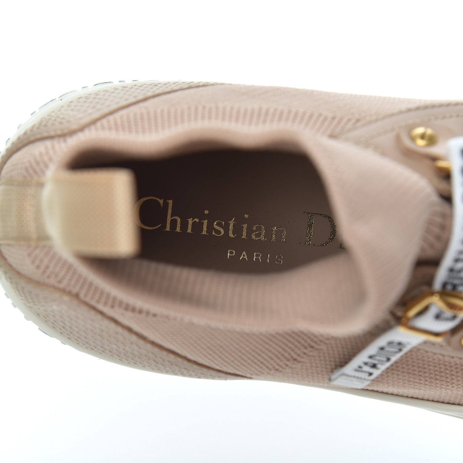 Christian Dior Technical Knit Womens Walk'n Dior High Top Sneakers 35.5 Nude 6 of 16