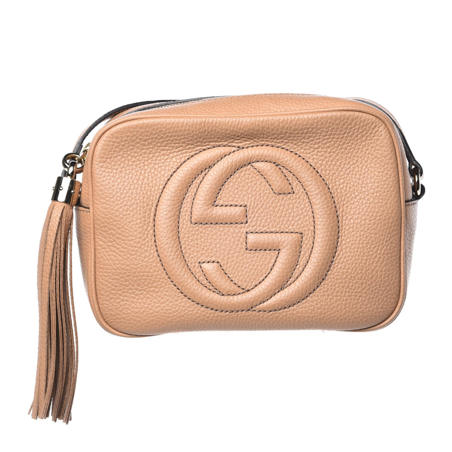 Pebbled Calfskin Small Soho Disco Bag Camelia