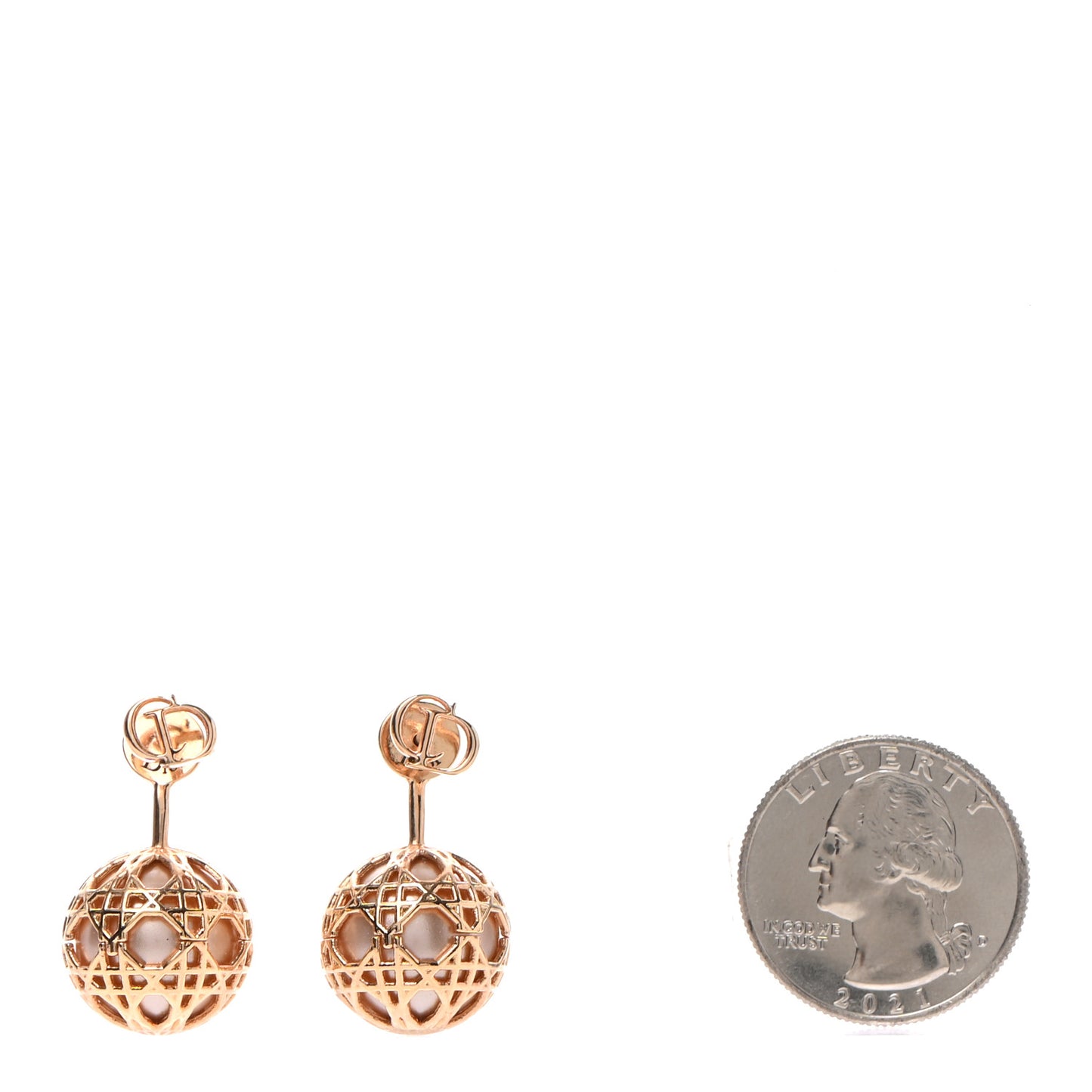 Pearl Secret Cannage Mise En Dior Tribales Earrings Gold