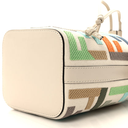 Fendi Canvas Vitello Grace F is Fendi FF Multicolor Embroidered Mini Mon Tresor Bucket Bag Grezzo Multicolor Latte 8 of 8