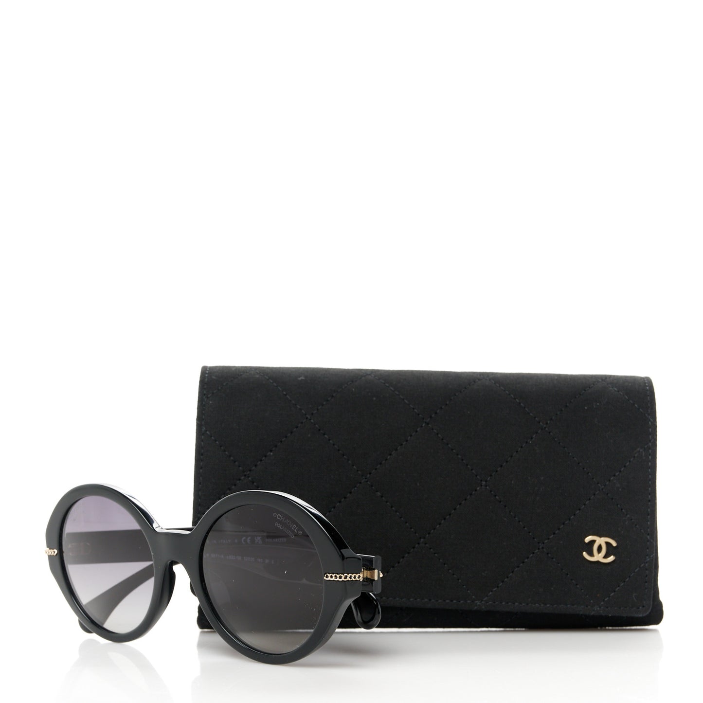 Calfskin Chain Sunglasses 5511-A Black