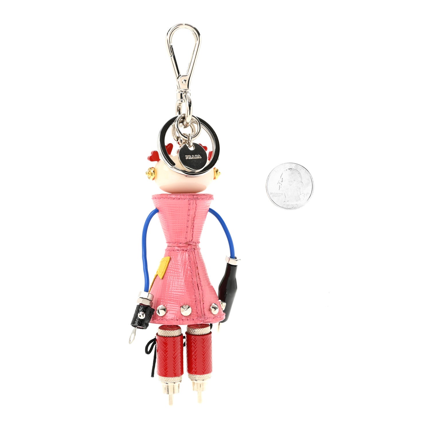 Prada Saffiano Giulietta Robot Trick Keychain Begonia 2 of 4