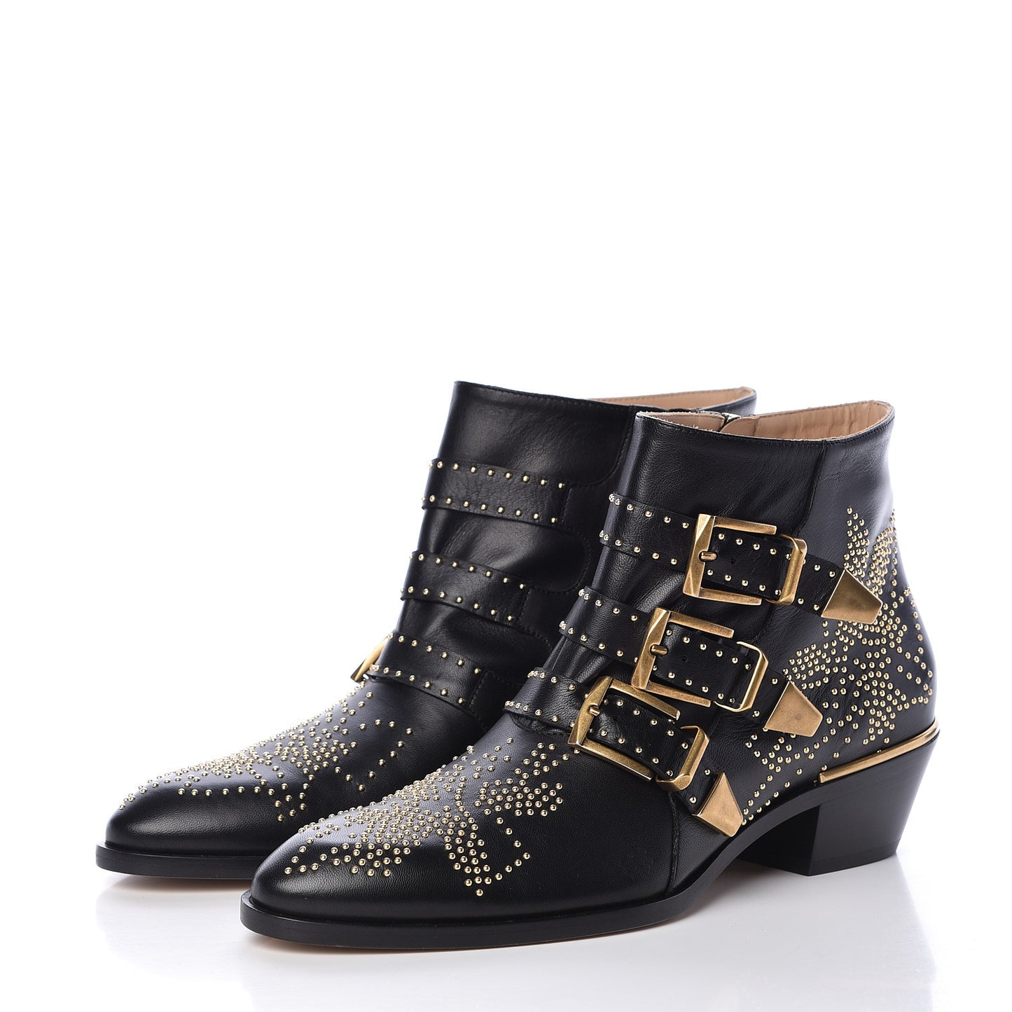 Nappa Sheepskin Studded Susanna Ankle Boots 39 Black