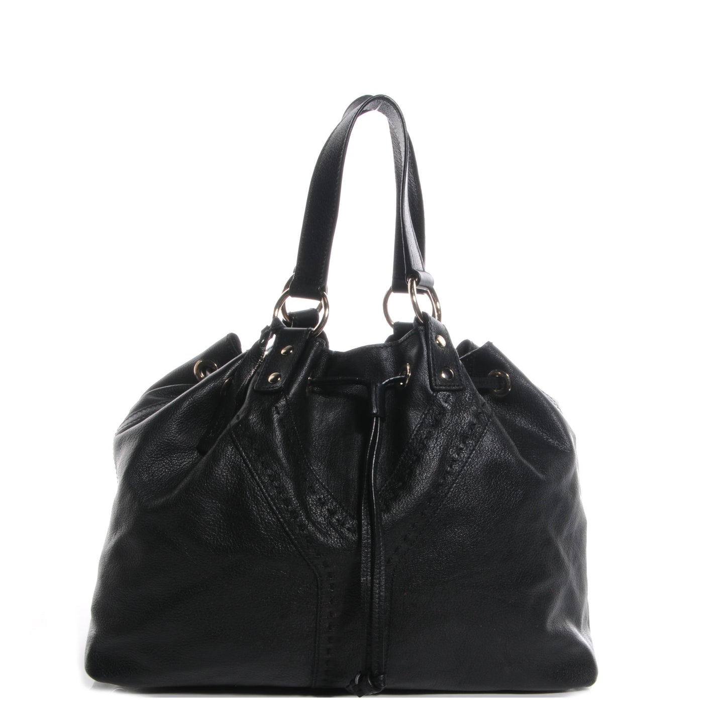 Leather Reversible Double Sac Y Tote Black Bronze