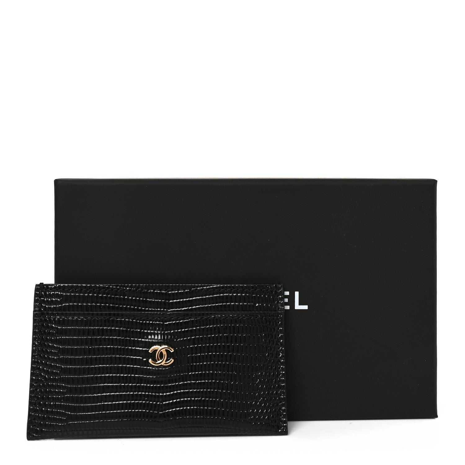 Chanel Lizard Embossed Card Holder Black 8 of 8
