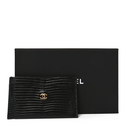 Chanel Lizard Embossed Card Holder Black 8 of 8