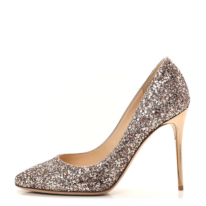 Jimmy Choo Glitter Esme 100 Pumps 37 Nude 1 of 8