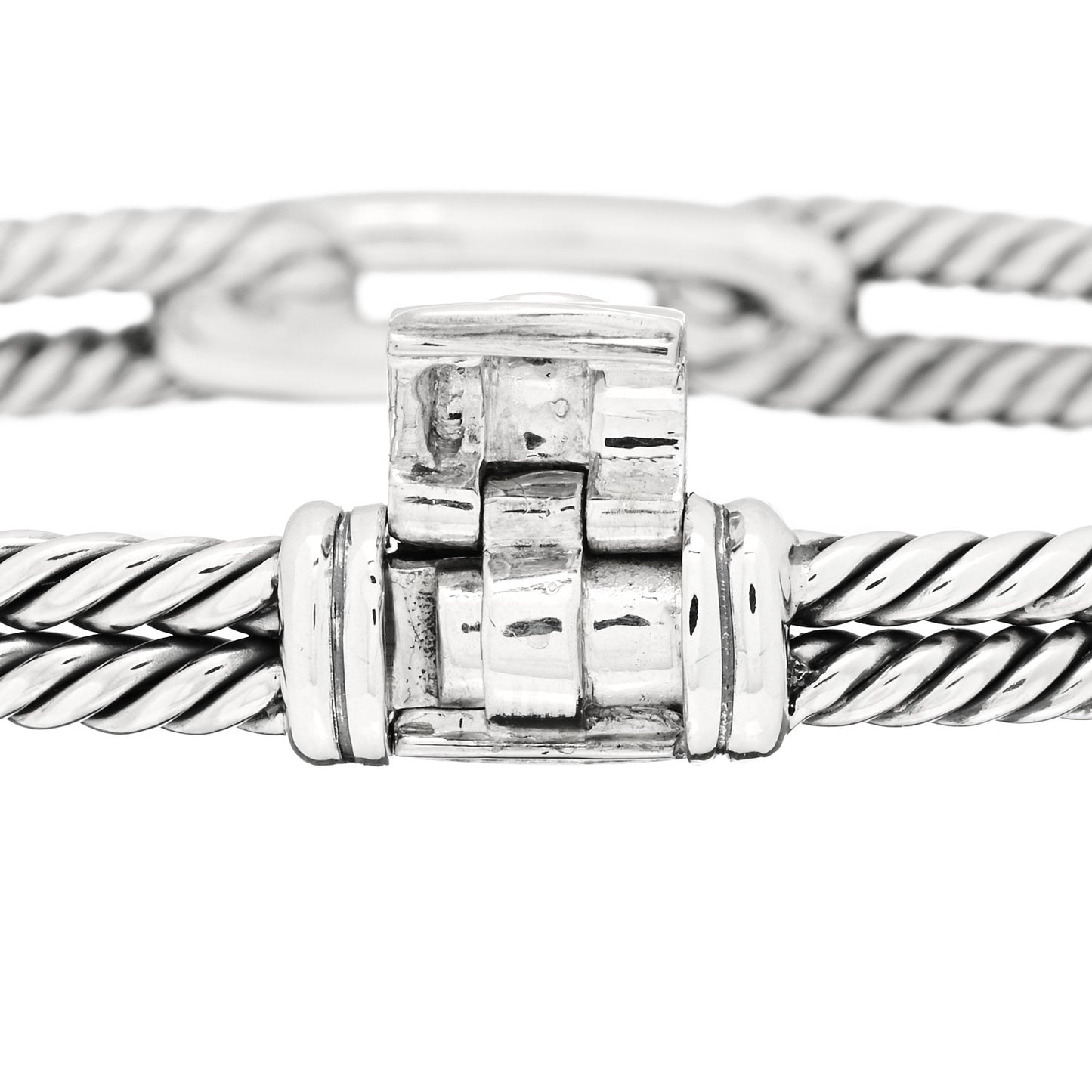 Sterling Silver Pave Pink Sapphire 7mm Mini Loop Labyrinth Bracelet