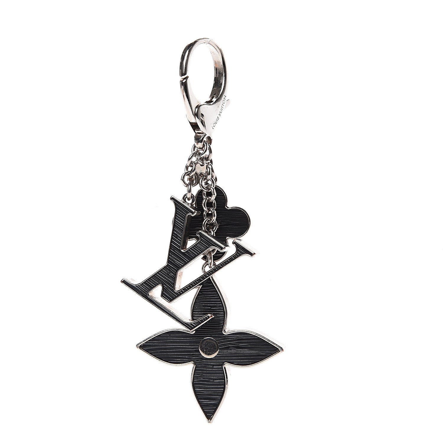Louis Vuitton Fleur d Epi Bag Charm Key Holder Black 1 of 5