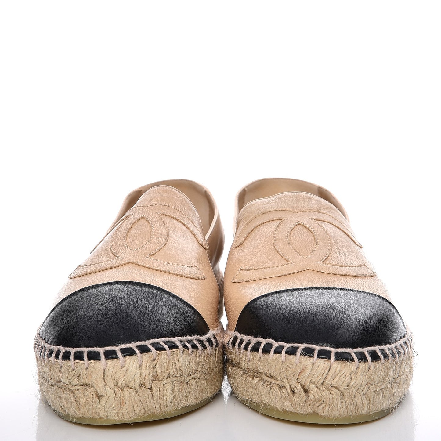 Lambskin CC Espadrilles 41 Beige Black