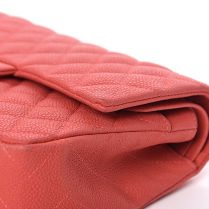 Chanel Iridescent Caviar Quilted Medium Double Flap Dark Pink 11 of 18