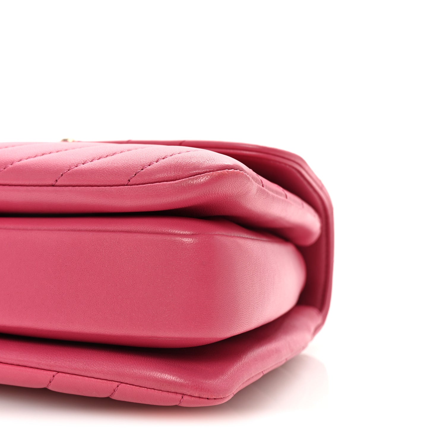 Lambskin Chevron Quilted Small Trendy CC Dual Handle Flap Bag Pink