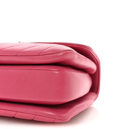 Chanel Lambskin Chevron Quilted Small Trendy CC Dual Handle Flap Bag Pink 10 of 10