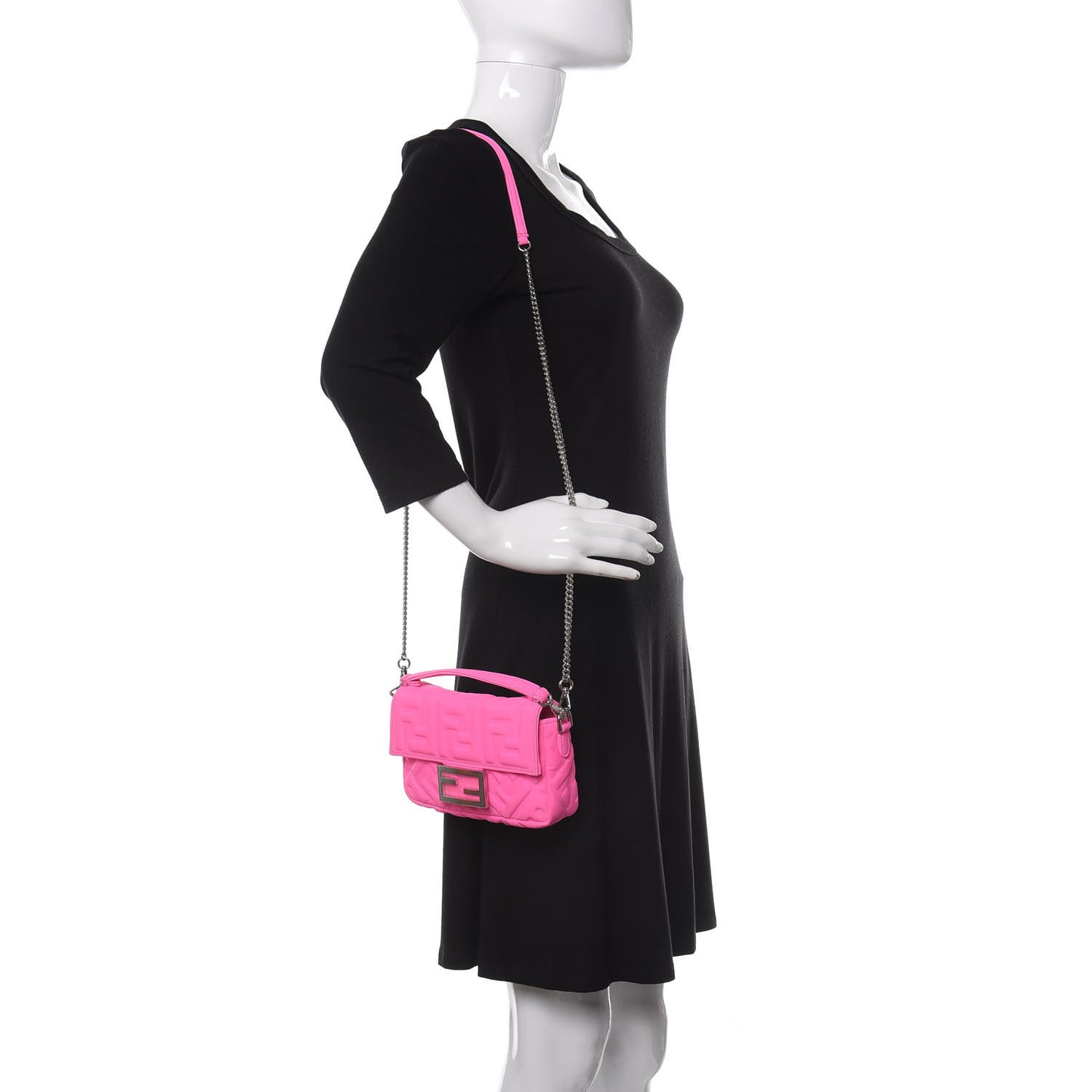 Lycra FF Embossed Mini Baguette Rosa Fluo