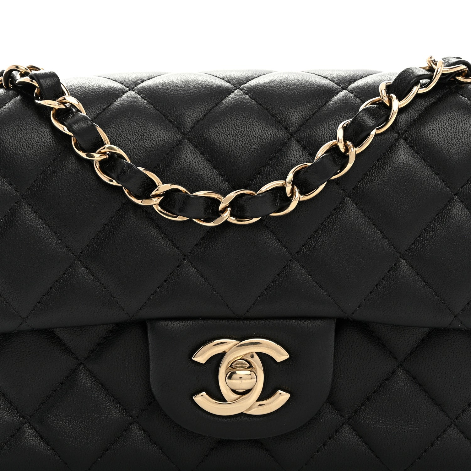 Chanel Lambskin Quilted Mini Rectangular Flap Black 8 of 10