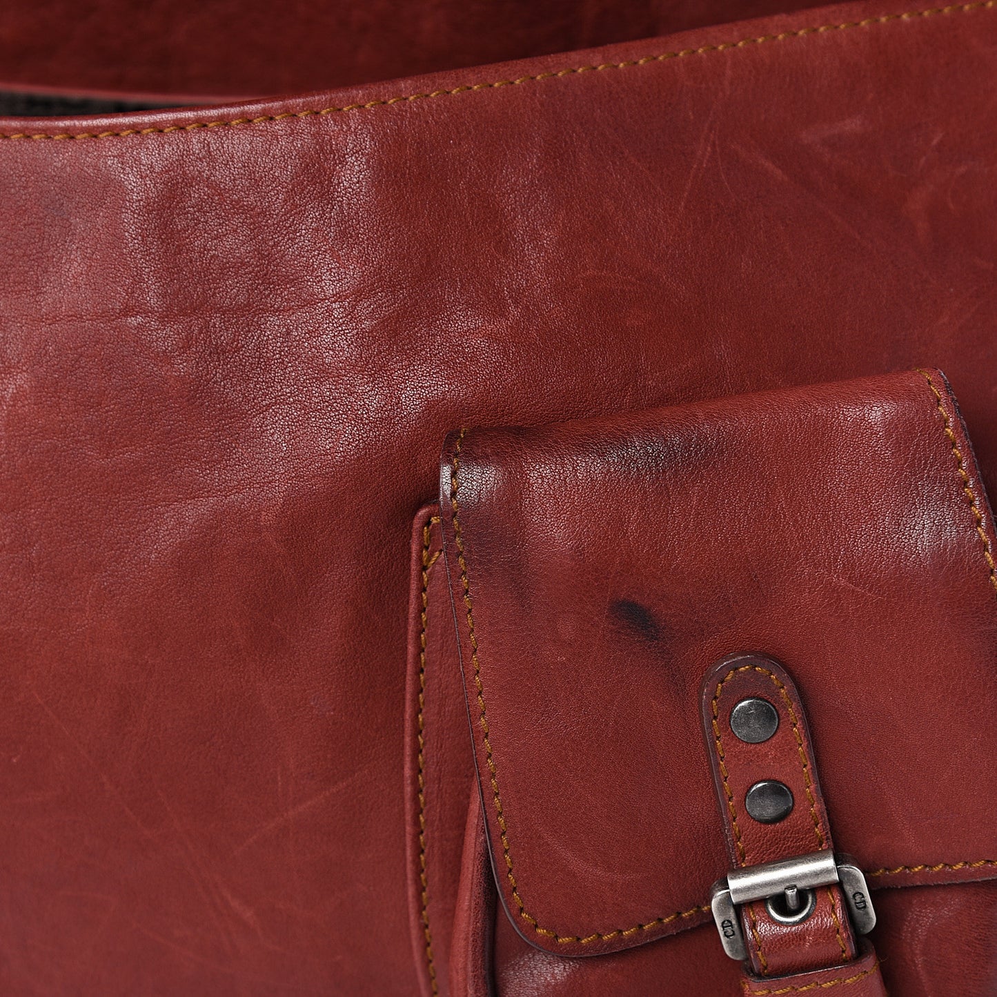 Calfskin Medium Gaucho Double Saddle Bag Red