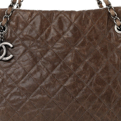 Chanel Glazed Caviar Quilted Tote Brown 8 of 10