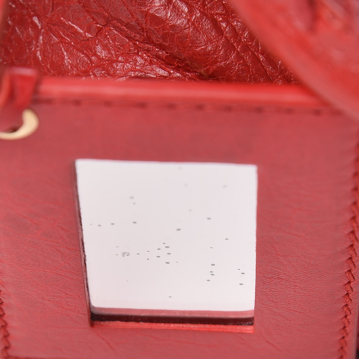 Agneau Gold Metallic Edge Hardware Mini City Rouge Rubis