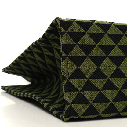 Prada Jacquard Saffiano Triangolo Symbole Embroidered Shopping Tote Black Edera 8 of 9